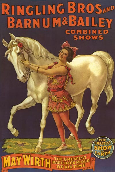 Barnum & Bailey Wall art. Vintage USA Circus advertising Reproduction poster